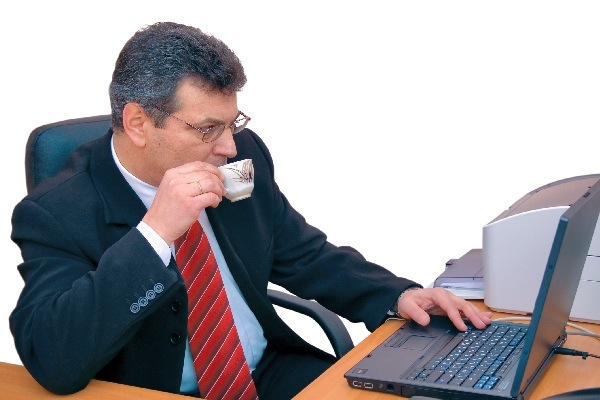 businessman with a cup of coffee