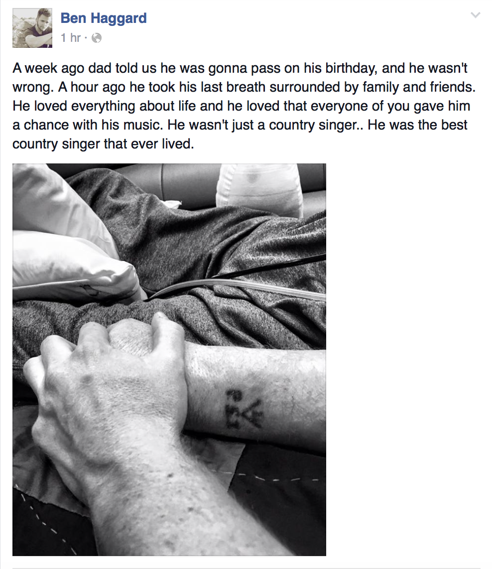 Merle Haggard Twitter Post
