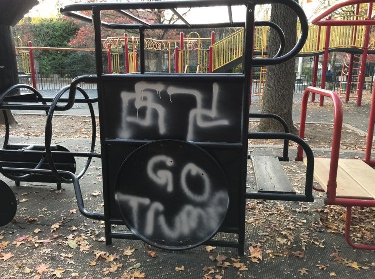 Pro-Trump Swastika Symbols at Adam Yauch Park in Brooklyn