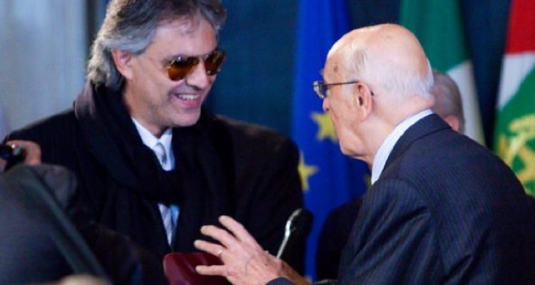Andrea Bocelli meeting with Italian President Giorgio Napolitano, 2009