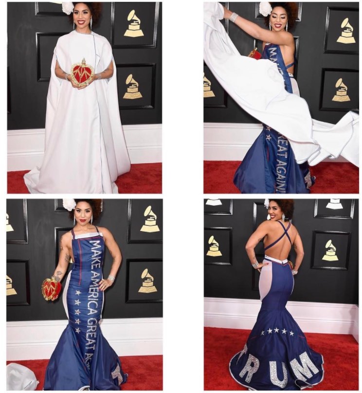 Joy Villa Wears a 'Make America Great Again' Grammys Dress on Sunday Night