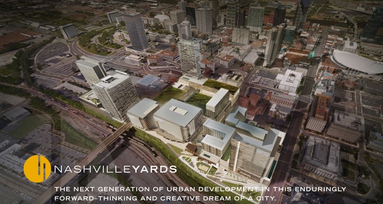 Aerial of Nashville Yards: AEG Is Jumping In