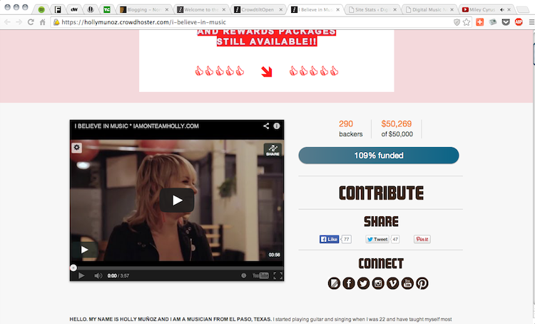 Holly Muñoz's successful CrowdtiltOpen campaign Screen shot 2014-02-20 at 6.02.21 PM
