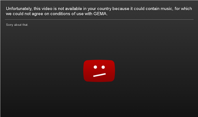YouTube Content, Blocked in Germany
