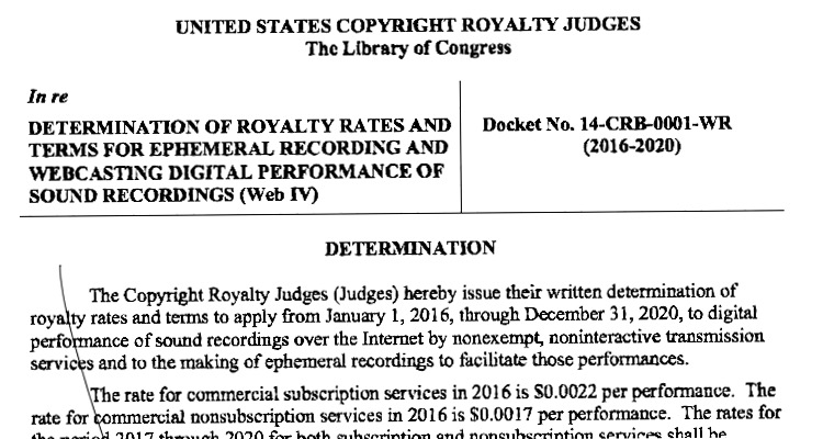 copyrightroyaltydetermination