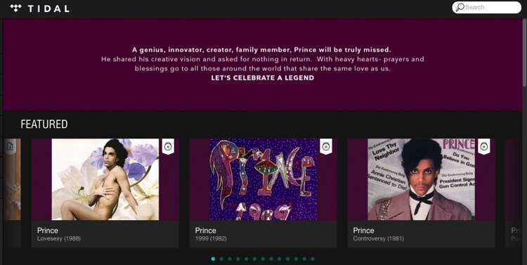 Prince on Tidal