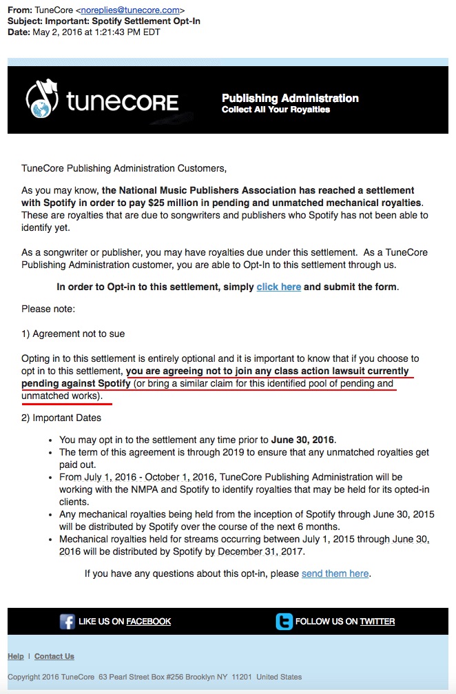 Tunecore Email