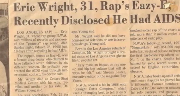 How to Eazy-E die? 'Eric Wright, 31, Rap's Eazy-E, Recently Disclosed He Had AIDS'
