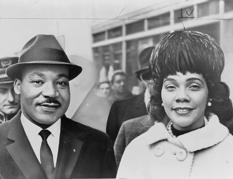 Martin Luther King Jr., with Coretta Scott King (1964; Public Domain)