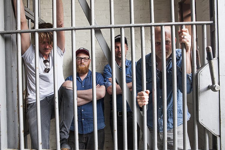 The 'Blokhuispoort' prison in the Netherlands (pictured with the band The Fire Harvest')