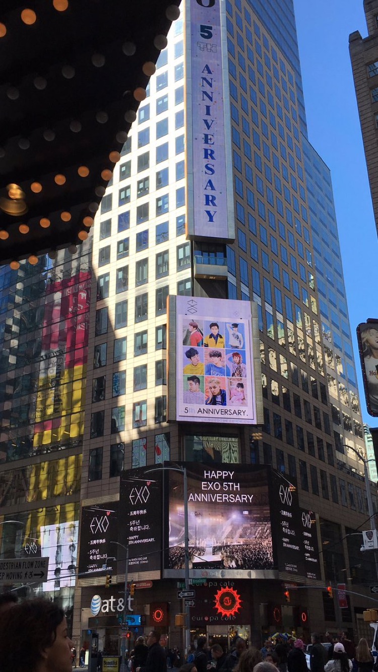 EXO billboard ads in Times Square. Can the BTS ARMY match that commitment?