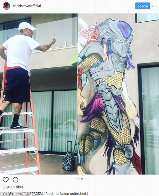 chris brown graffiti drawings