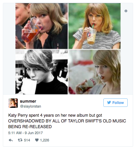 Taylor Swift: Throwing Shade on Katy Perry by Re-releasing her entire catalog on Spotify?