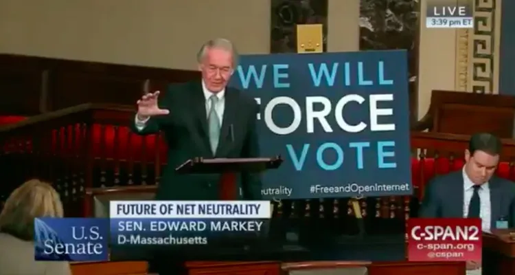 Sen. Edward Markey (D-Mass.), speaking on net neutrality the Senate floor this week.