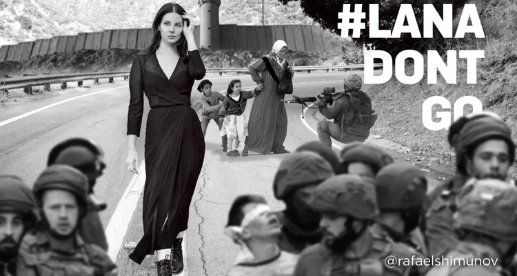 Graphic created by BDS, an anti-Israeli group protesting Lana Del Rey's scheduled performance at the Meteor Festival in Israel.