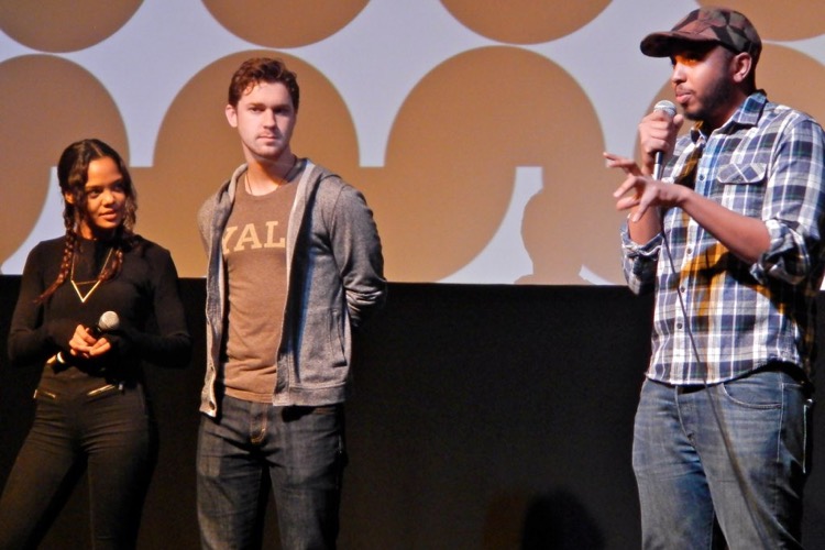 Tessa Thompson, Justin Dobies and Justin Simien (l to r) at Sundance in 2014 (photo: PunkToad CC 2.0)
