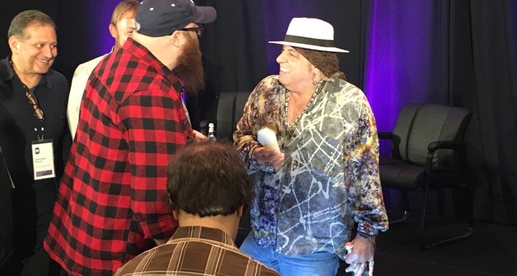 Steven Van Zandt greeting guests at the Making Vinyl conference in Detroit on Monday, October 1st.