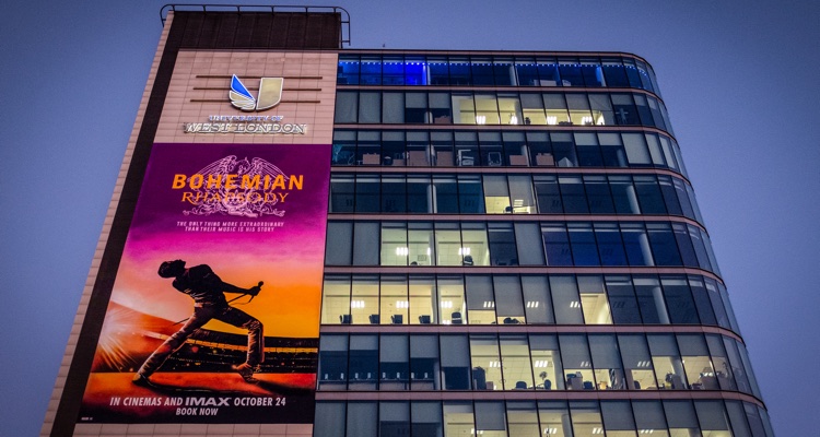 The recent biopic of Queen frontman Freddie Mercury was promoted with a giant mural on the side of a building belonging to Mercury's former art college in West London in 2018. Bohemian Rhapsody quickly created a bump in the first half of 2019.