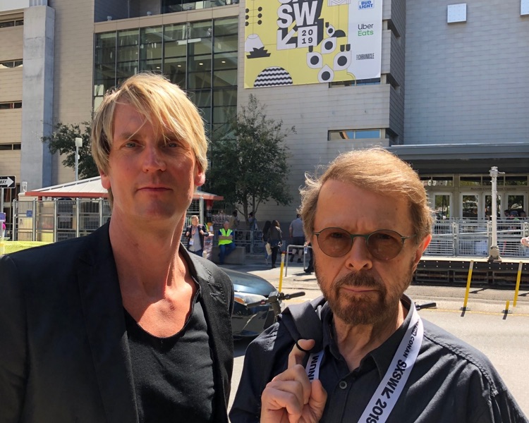 Session CEO Niclas Molinder (l) with ABBA member and Session co-founder Bjorn Ulvaeus (r) at SXSW.