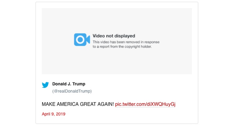 What remains of Trump's April 9th tweet.