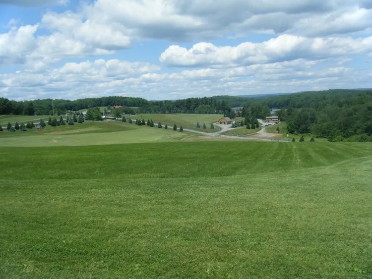 Woodstock field and lake