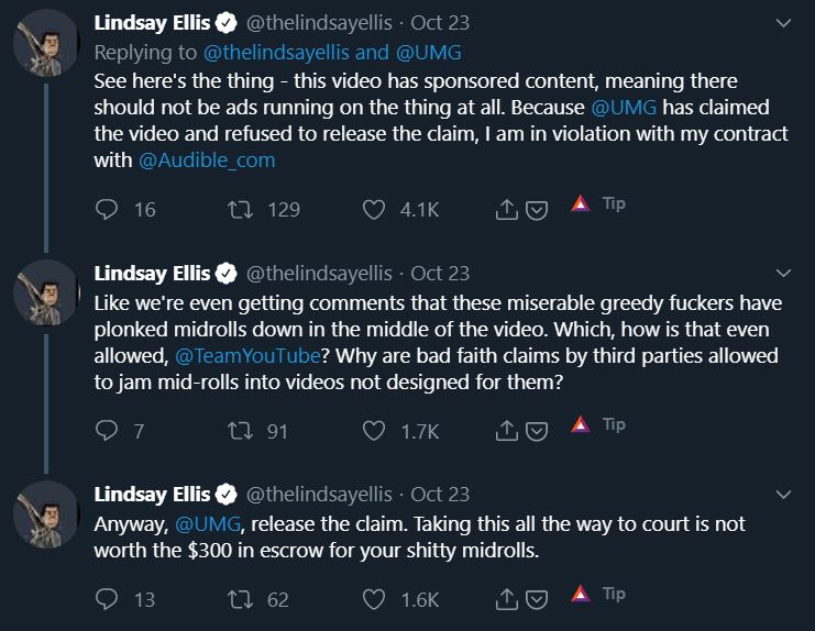 Youtube Creator Lindsay Ellis Battles Universal Over Fair Use Claim