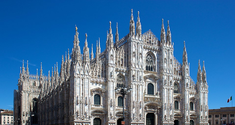 An exterior view of the Milan Catherdral, where Andrea Bocelli will perform on Easter Sunday. (photo: Jiuguang Wang)