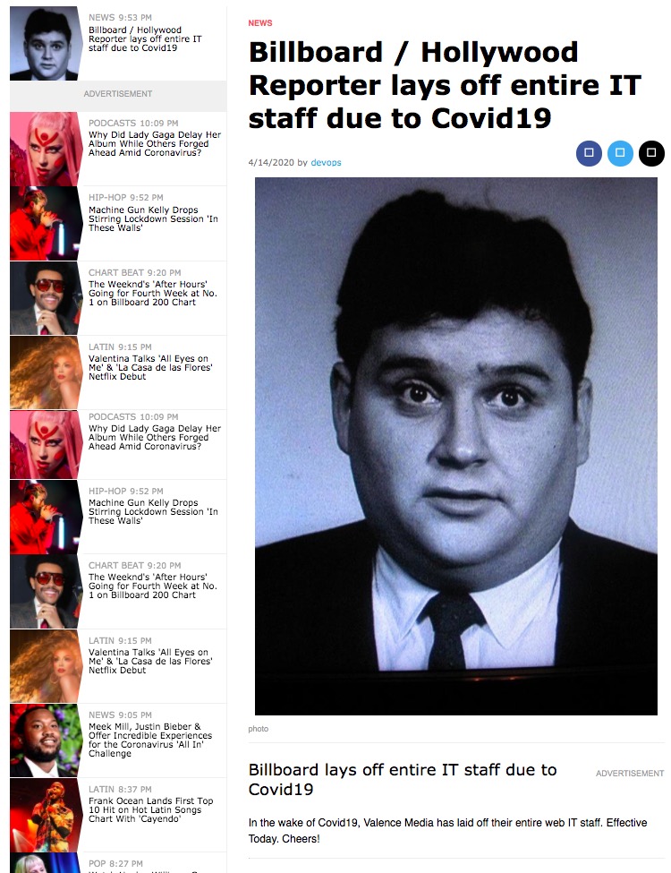 Billboard fires IT staff