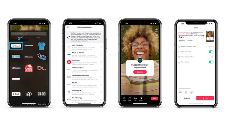 TikTok donation stickers
