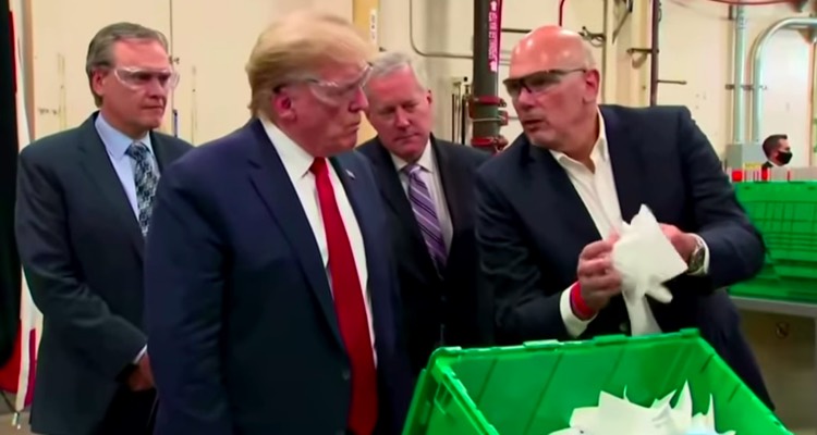 Donald Trump touring the Honeywell factory in Arizona on Tuesday, May 5th.