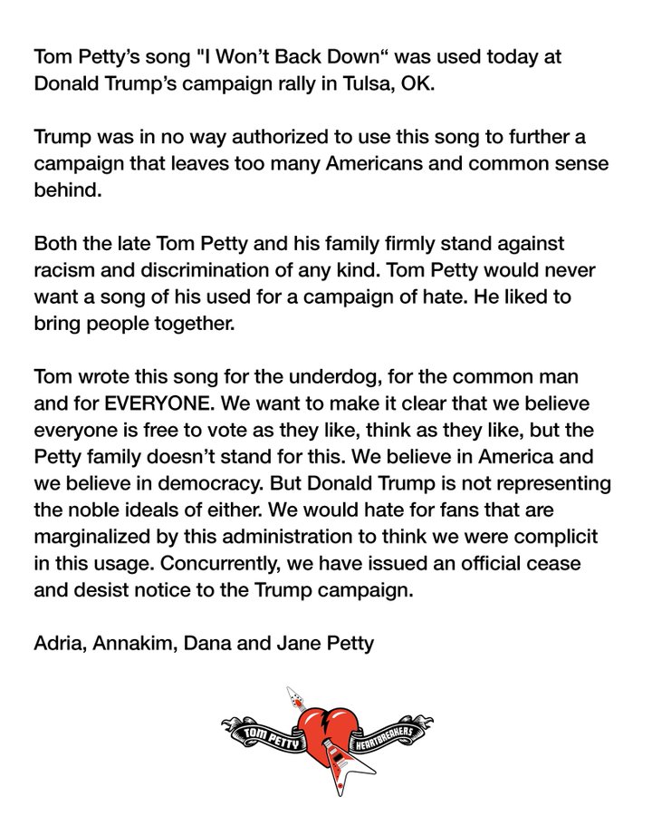 Petty family statement