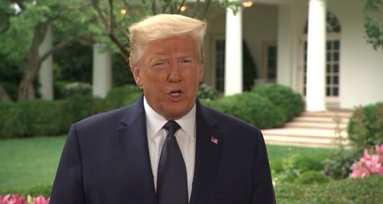 U.S. President Donald Trump discussing a second stimulus check at The White House