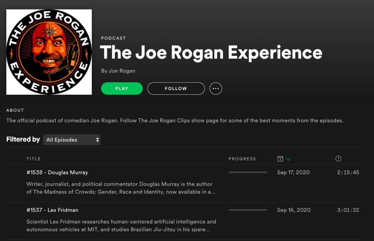 The Joe Rogan Experience on Spotify