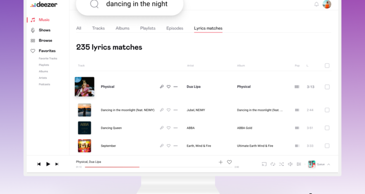 Deezer Lyric Search