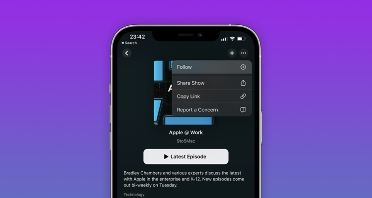 Apple Podcasts follow