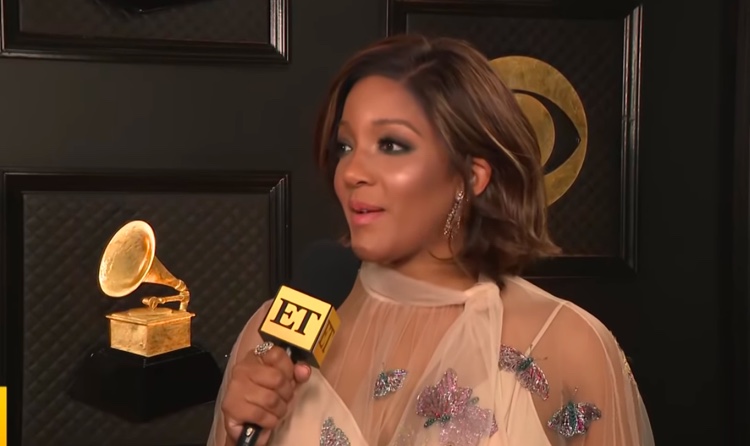 Country singer Mickey Guyton during an interview at the 2021 Grammy Awards, Sunday, March 14th, 2021 (photo: Digital Music News)