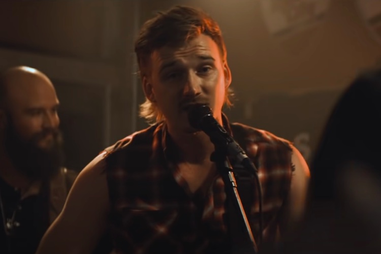 Morgan Wallen singing in the official video for "Whiskey Glasses," released in July, 2018.