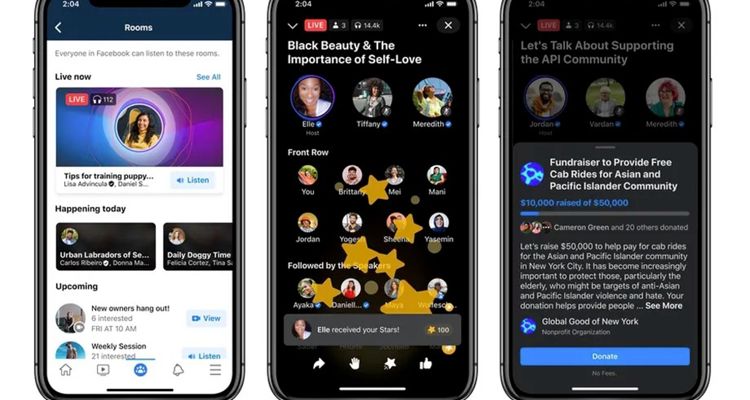 Facebook live audio rooms