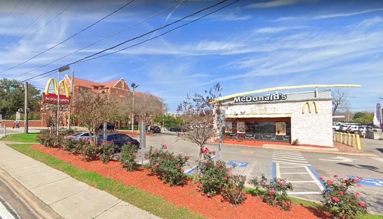 The McDonald's parking lot in Tallahassee, FL where Kodak Black was ambushed early Monday morning (photo: Google Maps)