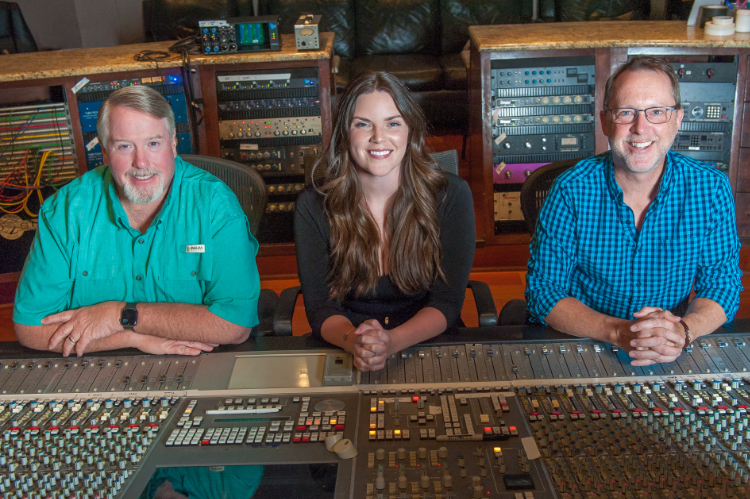 Scott “Scojo” Johnson, Alyson McAnally and Mike “Frog” Griffith of Sound Credit’s Nashville Team