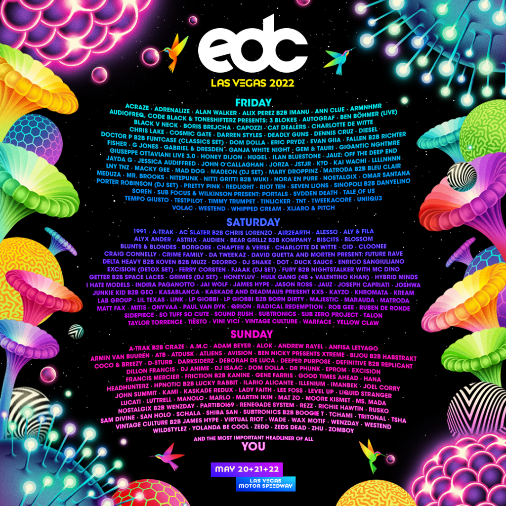 Makkelijk in de omgang informeel maximaal EDC Las Vegas 2022 Lineup – Over 230 Acts With Tiesto, Kx5, More