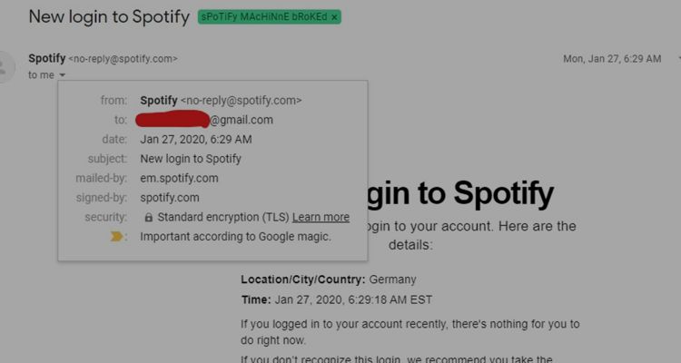 Spotify Login Phishing