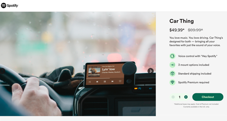 Spotify Discontinues 'Car Thing' -- But Continues Selling It