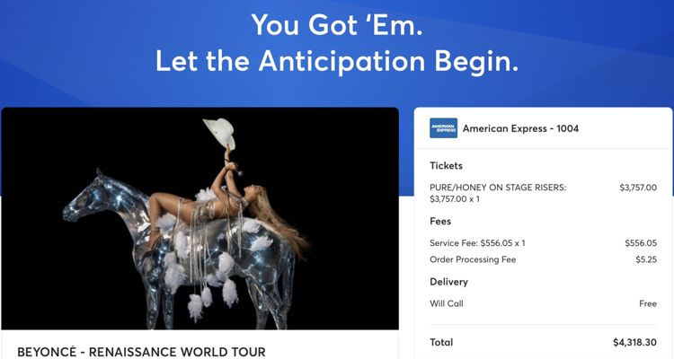 beyonce tour prices Beyonce ticket prices