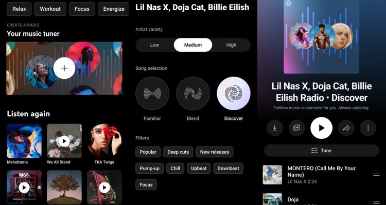 YouTube Music radio experience