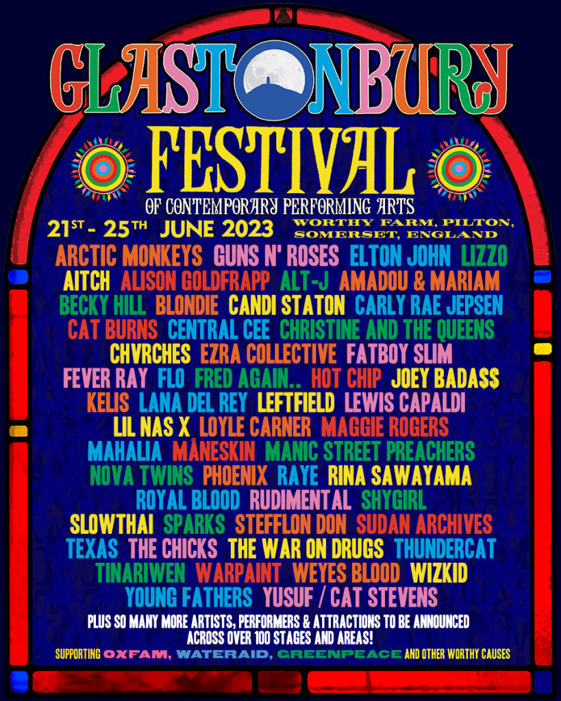 glastonbury lineup full poster
