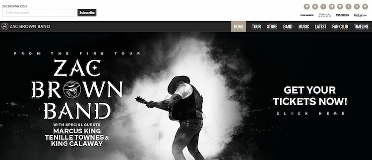 Photo Credit: Zac Brown Band website, powered by ONELIVE