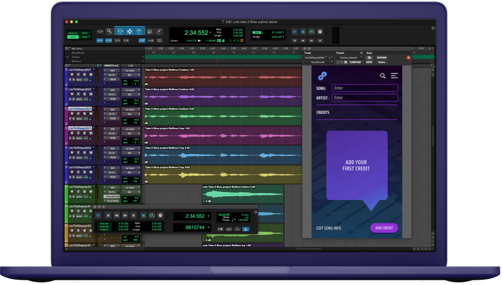 Sound Credit’s Workstation Plug-In collects credits immediately in the recording process.