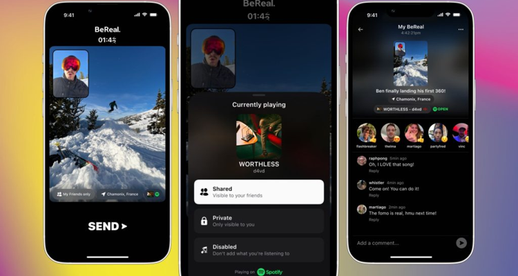 Spotify Integrates Into BeReal For