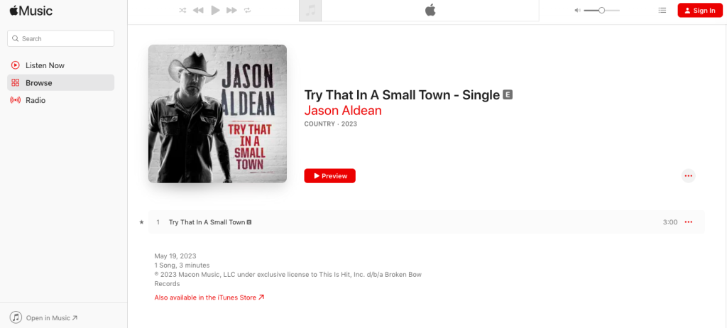 Spotify explicit Jason Aldean "Try That In A Small Town"